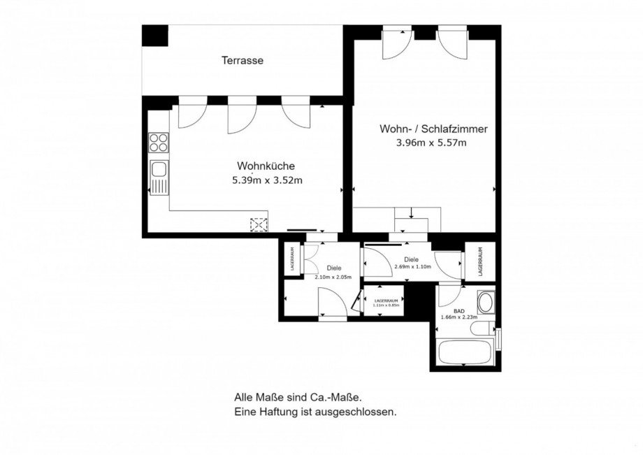 Grundriss Souterrainwohnung Hattingen