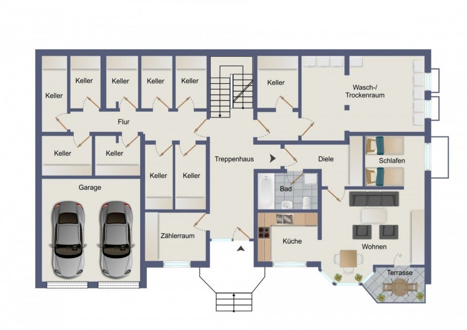 Haus Nr. 4 Keller und Souterrain Mehrfamilienhaus Recklinghausen