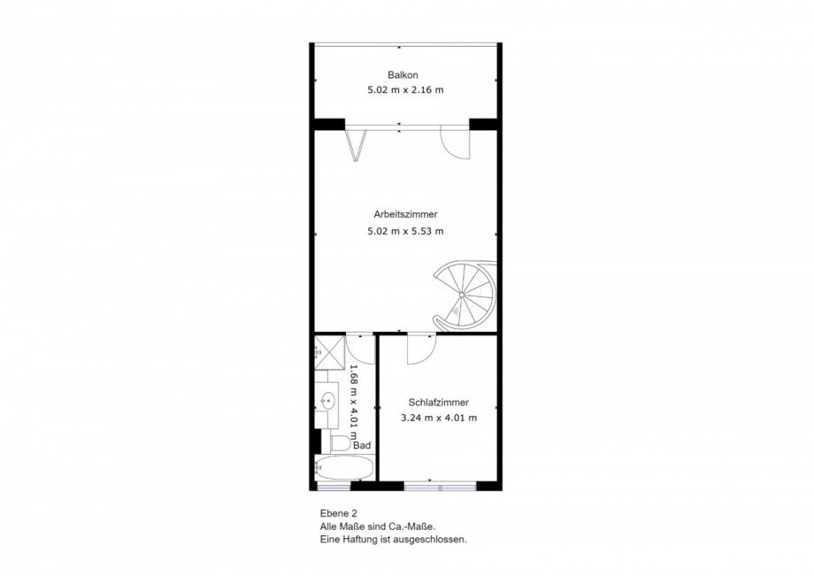 Grundriss Ebene 2 Etagenwohnung Bochum