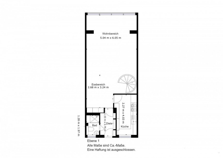 Grundriss Ebene 1 Etagenwohnung Bochum