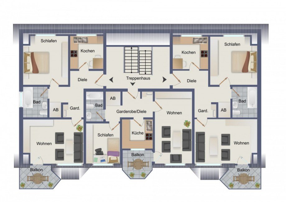Haus Nr. 4 A Dachgeschoss Mehrfamilienhaus Recklinghausen