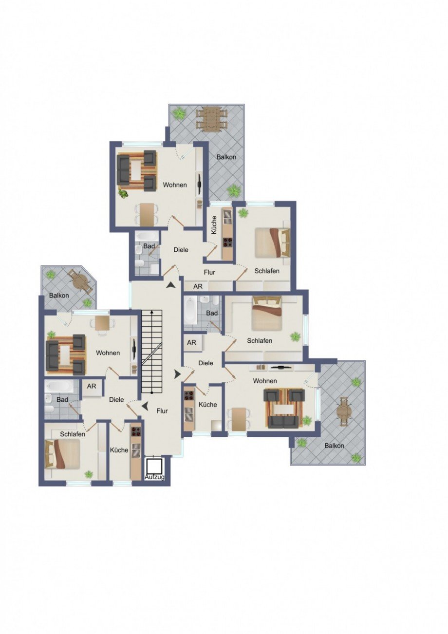 Haus Nr. 33 A 1. Obergeschoss Mehrfamilienhaus Recklinghausen