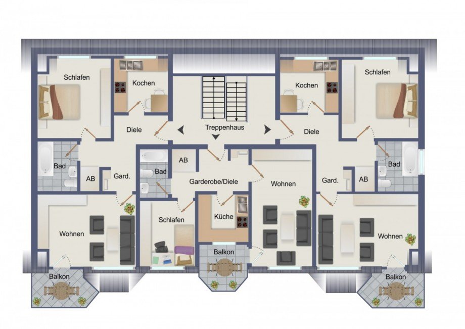 Haus Nr. 4 Dachgeschoss Mehrfamilienhaus Recklinghausen