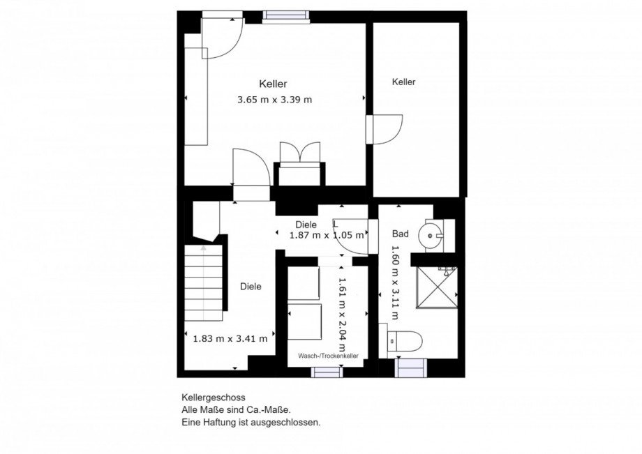 Kellergeschoss. Reihenmittelhaus Bochum
