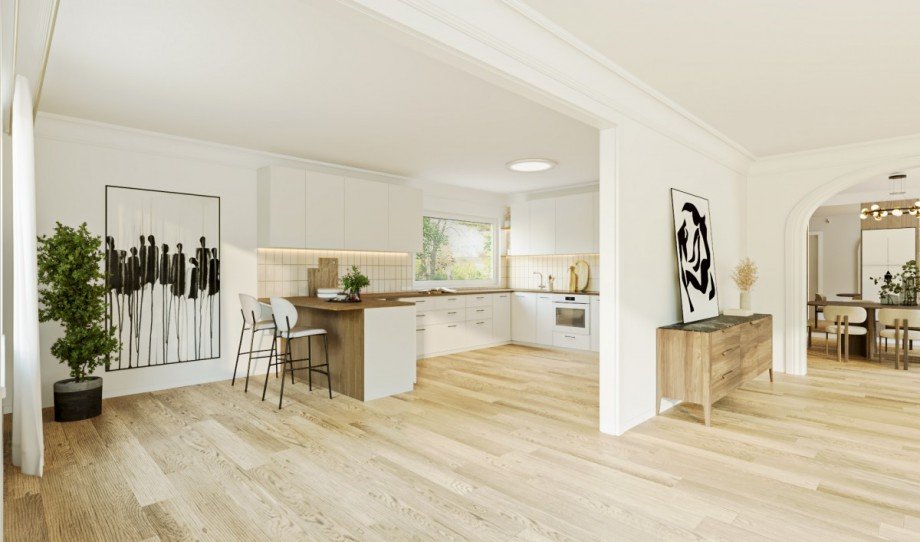 Offene K�che Illustration nach Renovierung Einfamilienhaus Bochum