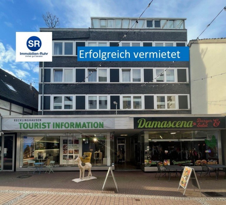 Titel Vermietet Recklinghausen Etagenwohnung 3,5-Raum-Penthouse-Wohnung mit Balkon, Wintergarten, zur Miete in zentraler Lage von Recklinghausen