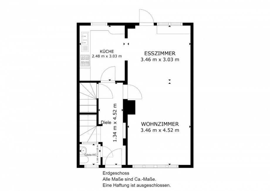 Erdgeschoss Reihenmittelhaus Bochum / Eppendorf