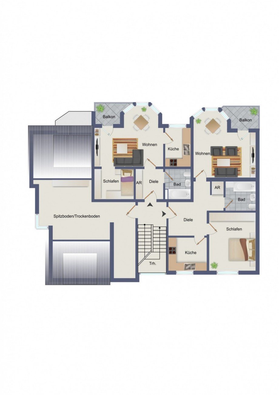 Haus Nr. 33 3. Obergeschoss Mehrfamilienhaus Recklinghausen
