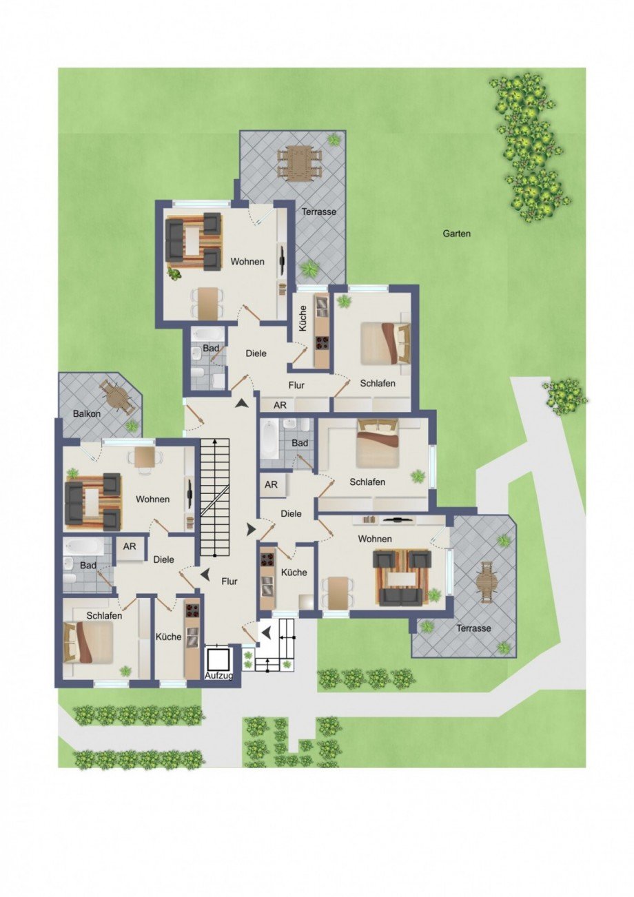 Haus Nr. 33 A Erdgeschoss Mehrfamilienhaus Recklinghausen