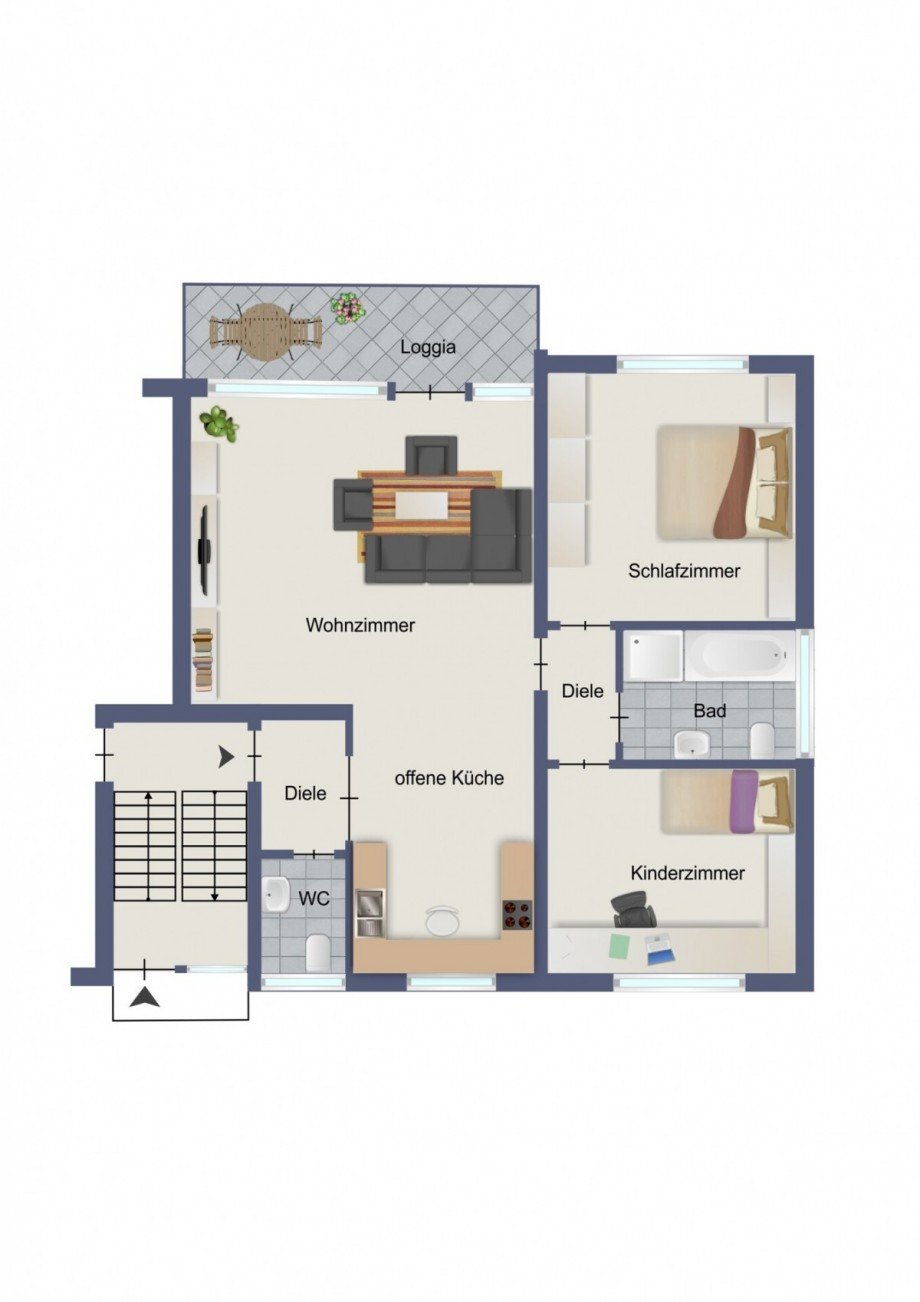 Grundriss Etagenwohnung Bochum / H�ntrop