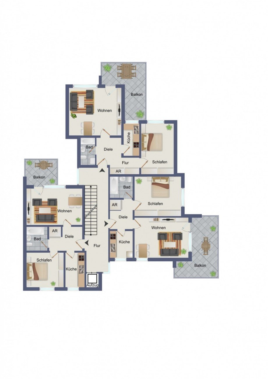 Haus Nr. 33 A 2. Obergeschoss Mehrfamilienhaus Recklinghausen
