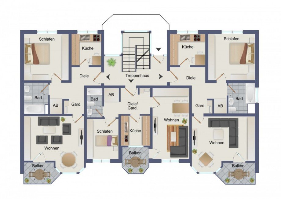 Haus Nr. 4 Erdgeschoss und 1. Obergeschoss Mehrfamilienhaus Recklinghausen