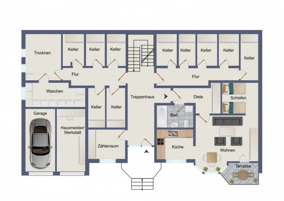 Haus Nr. 4 A Keller und Souterrain Mehrfamilienhaus Recklinghausen
