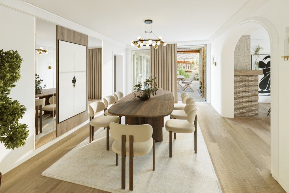 Esszimmer Illustration nach Renovierung Einfamilienhaus Bochum