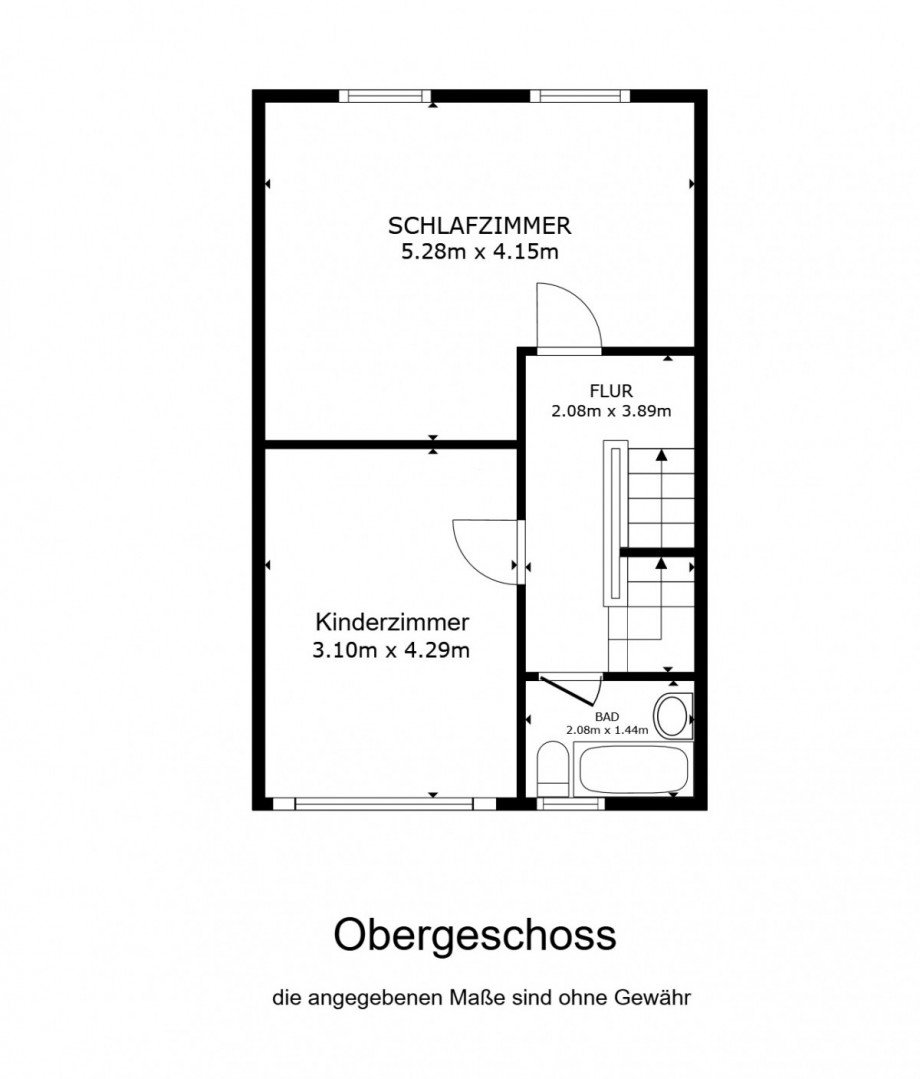 Grundriss Obergeschoss Reihenhaus M�lheim an der Ruhr / Hei�en