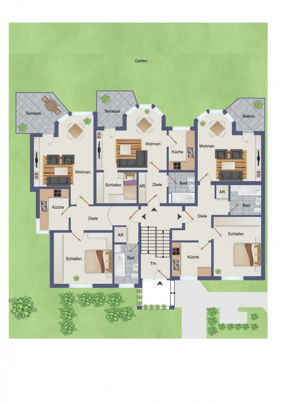 Haus Nr. 33 Erdgeschoss Mehrfamilienhaus Recklinghausen